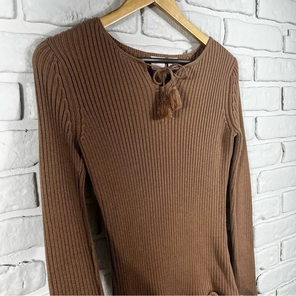 Xhilaration Y2K Long Sleeve Fringe Top Size Medium - Picture 6 of 8